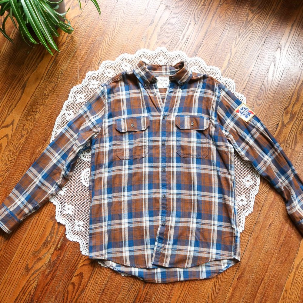 PBR Men's Flannel Shirt Plaid Cotton Lumberjack